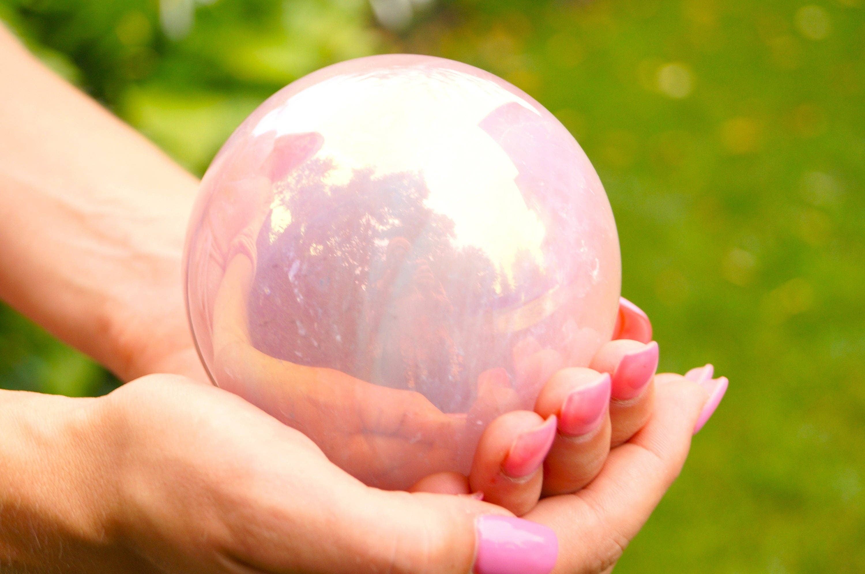 The Crushed Crystal - Wholesale Spiritual Stone/Crystal - Natural Rose quartz Sphere , Aura Rose Quartz Sold per kg2