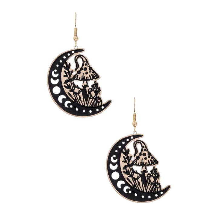 Black Gold Mushroom Filigree Earrings for wholesale by LA Jewelry Plaza