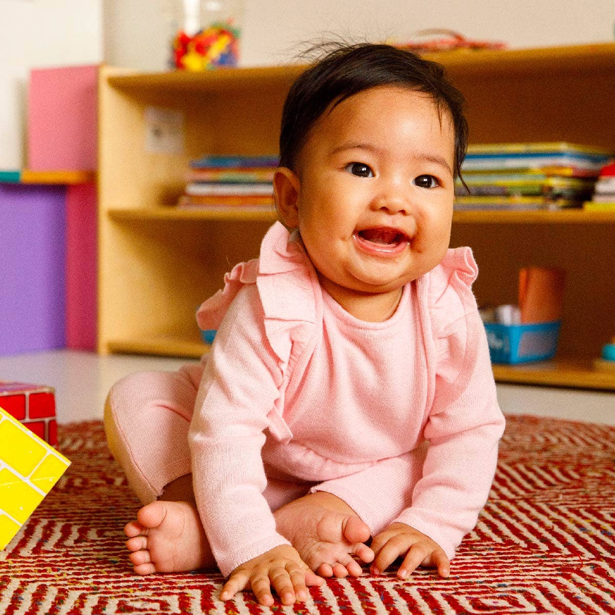 Monica + Andy - Wholesale Jumpsuit - Baby - Double Ruffle Sweater Romper_Pink2