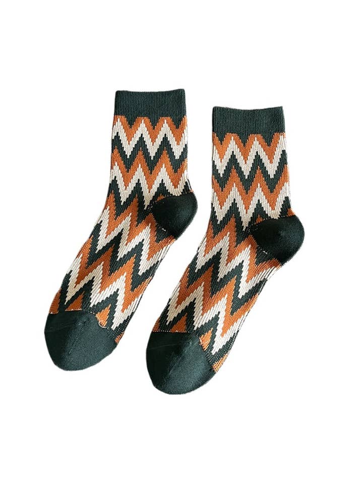 Funkyrel® Atzbranding Limited - Wholesale Socks - Women's - Rufia - Vintage Fashion Thick Mid-Calf Socks2