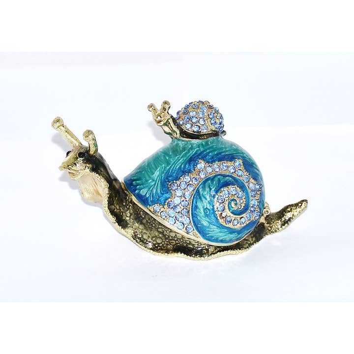 Ciel Collectables - Vente Boîte/rangement à bijoux - Escargot avec boîte à bijoux pour bébé. Fait à la main avec Swarovski