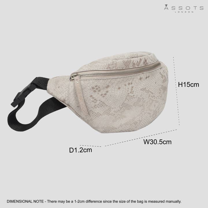 Assots London – wholesale Midjeväska - Dam – 'NOAH' naken Python orm läder Bum bälte väska3