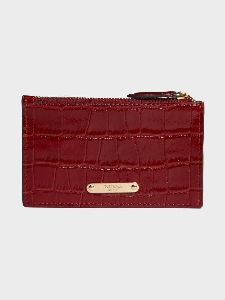 Hampton Zip Card Case in Embossed Leather for wholesale by Jeff Wan