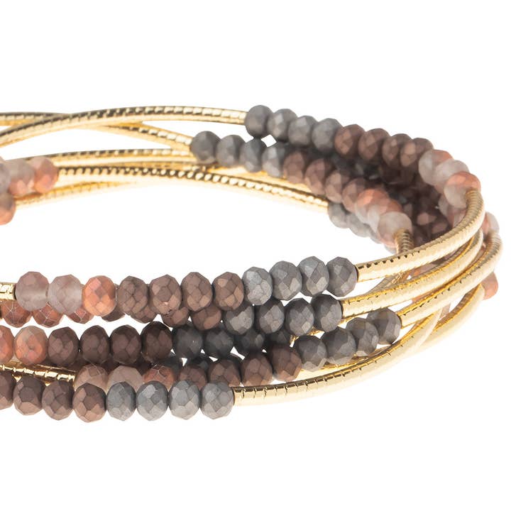 Scout Curated Wears - Wholesale Beaded Bracelet - Scout Wrap : Matte Metallic Tri-Tone/Gold
