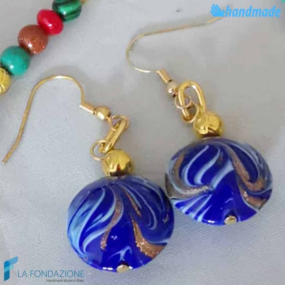 Blauw, Maagdenpalm, Roze, Rood Fenicische oorbellen met aventurijn in Murano-glas voor groothandel op Faire0