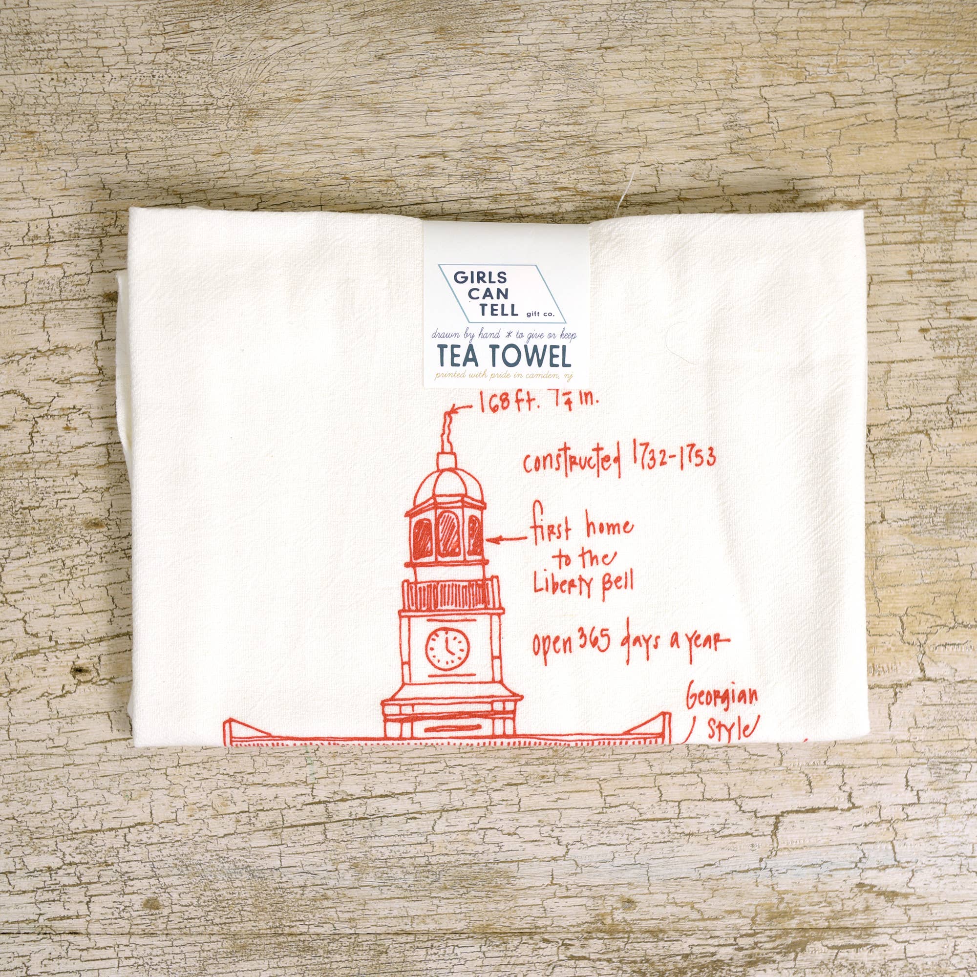 Girls Can Tell - Wholesale Tea Towel - Independence Hall Tea Towel | kitchen | flour sack | dish0