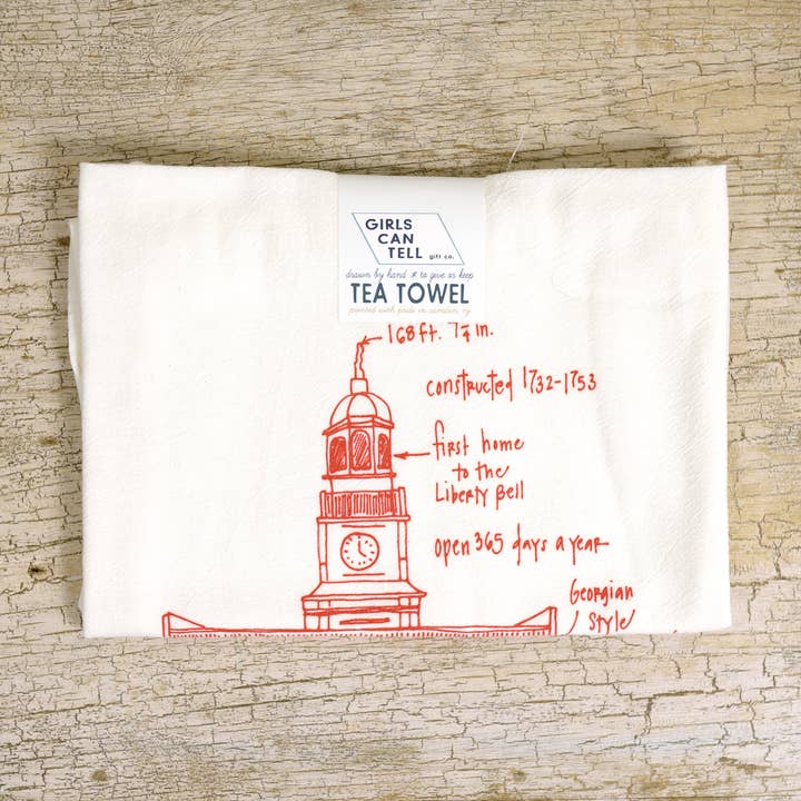 Girls Can Tell - Wholesale Tea Towel - Independence Hall Tea Towel | kitchen | flour sack | dish0