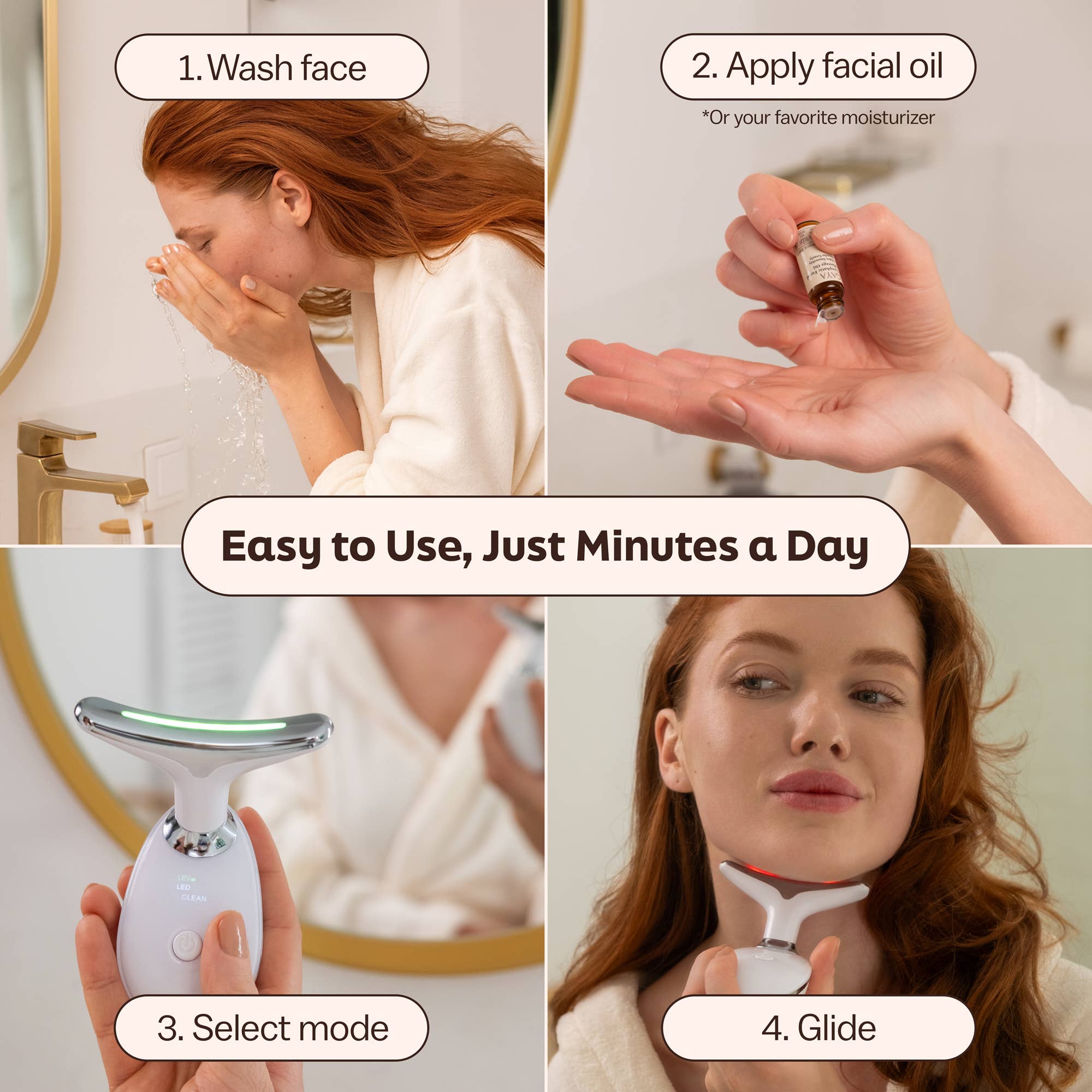 GAYA - Venta al por mayor Aparatos de estética - Varita de Belleza 7 en 1 con Terapia de Luz Roja – Levanta, Ilumina y Suaviza5