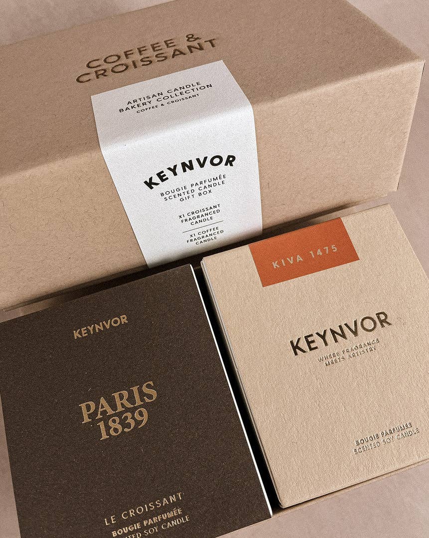 Keynvor Candle Co – wholesale Jar/filled candle – Coffee & Croissant Artisan Bakery Box Collection3