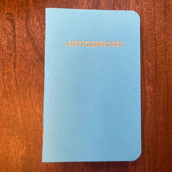 Anti Genocide Pocket Notebooks for wholesale by Scallywag Letterpress