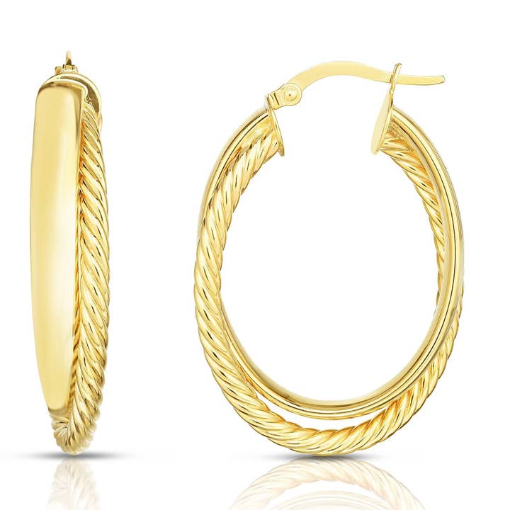 14kt Gold Yellow Finish Earring with Hinged Clasp for wholesale by The Diamond Deal