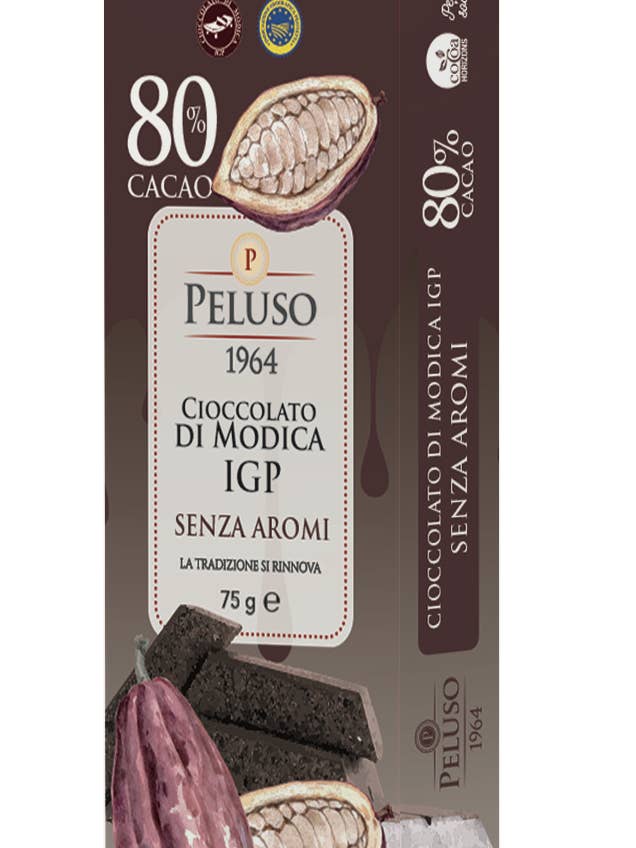 CHOCOLATE OF MODICA IGP 80% COCOA for wholesale by DOLCI PELUSO SRL