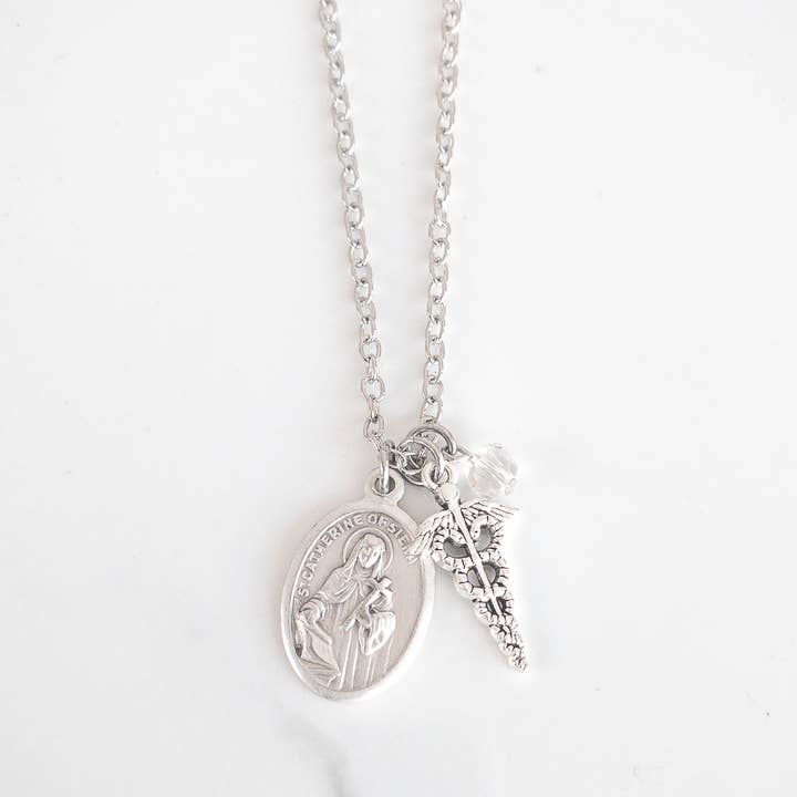 Sagely Sparrow - Wholesale Pendant/Charm Necklace - St Catherine of Siena Necklace