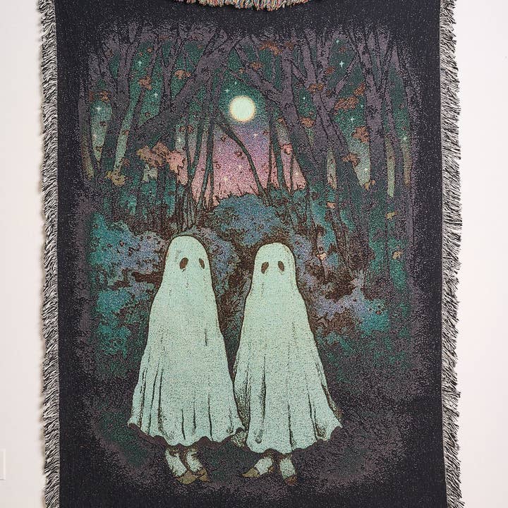 Strike Gently Co - Wholesale Throw Blanket - Strike Gently Co x Autumnal Wood: Ghost Pals Blanket