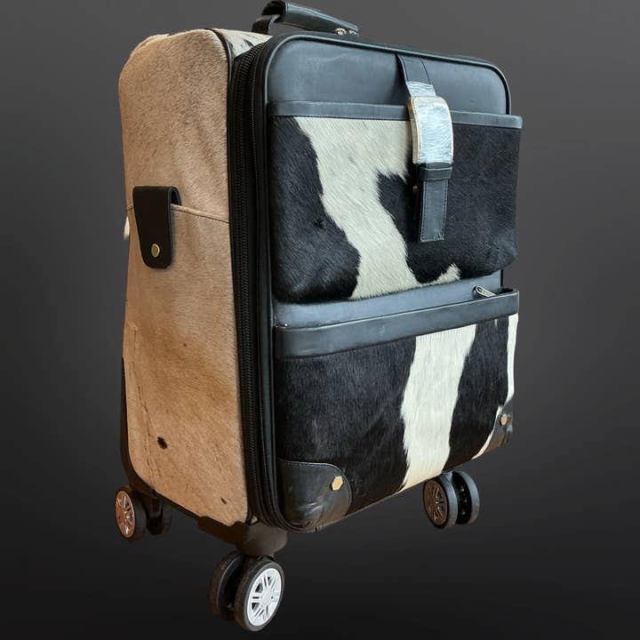 Westrian (Formerly Equipage) - Wholesale Luggage - Leather Cowhide Western Wheeled Carry-On Suitcase