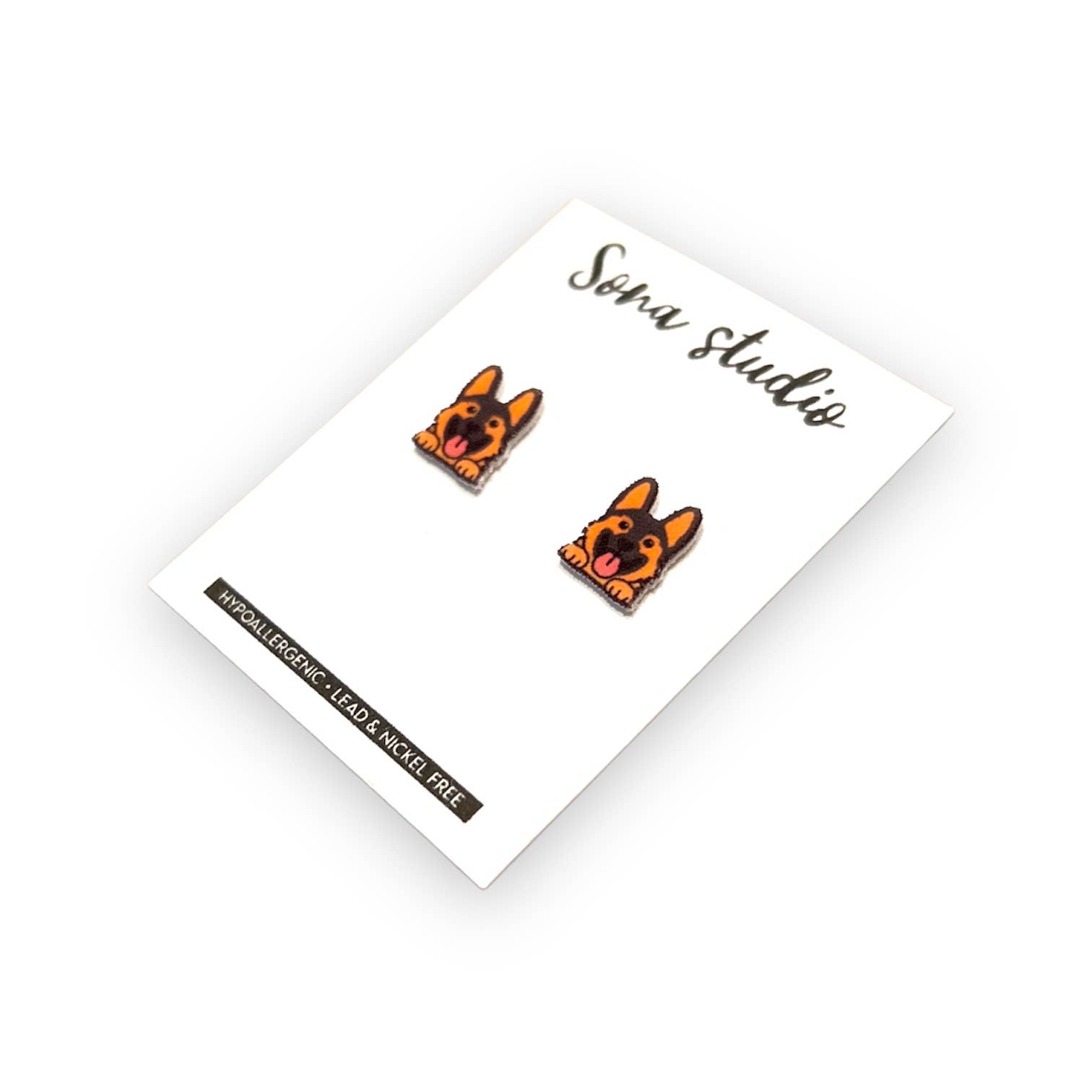 Sona Studio - Vente Clous d'oreille - Boucles d'oreilles berger allemand1