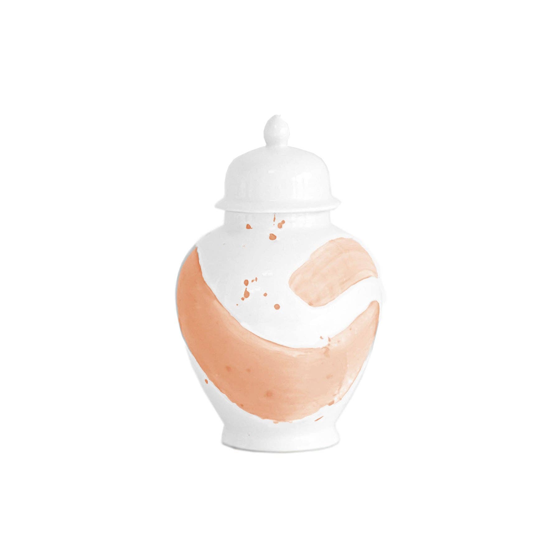 Lo Home | Ruby Clay - Wholesale Decorative Jar - Coral Brushstroke Ginger Jars0