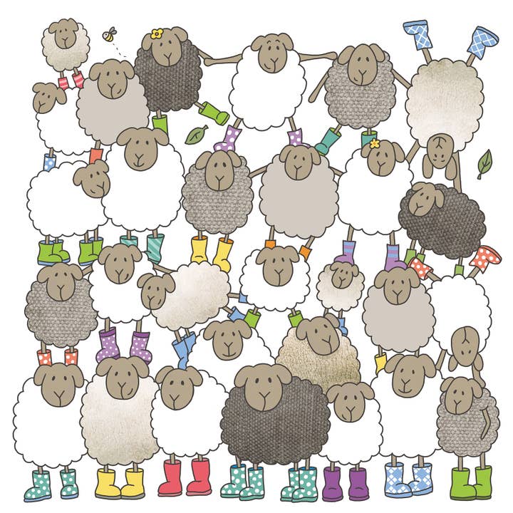 CARTE D'ANNIVERSAIRE AMUSANTE AVEC MOUTONS pour la vente par Felltarn