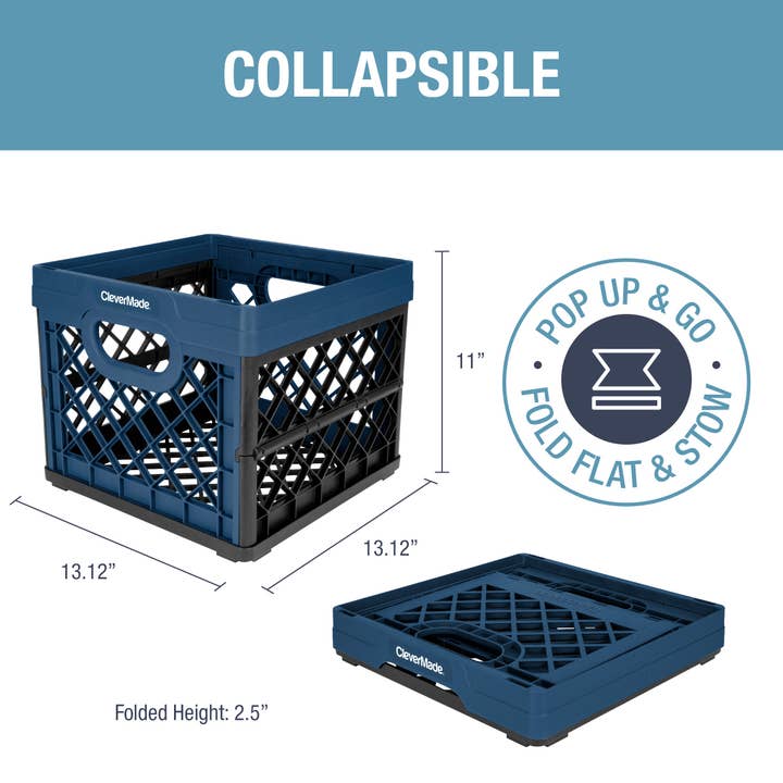 CleverMade - Wholesale Storage Bin - Collapsible Milk Crate3