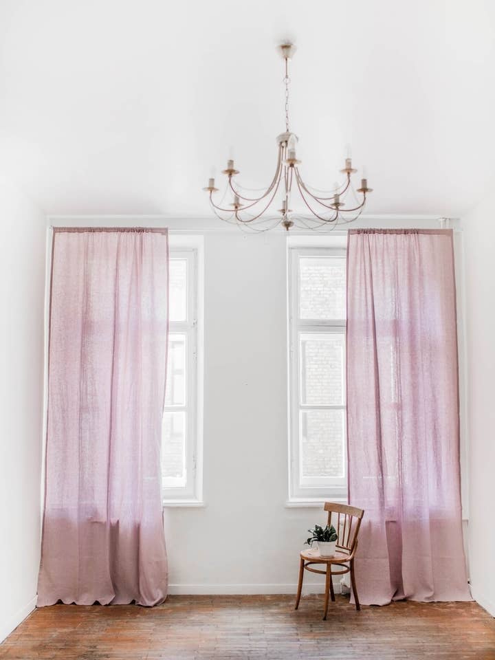 Rod pocket linen curtain for wholesale by AmourLinen