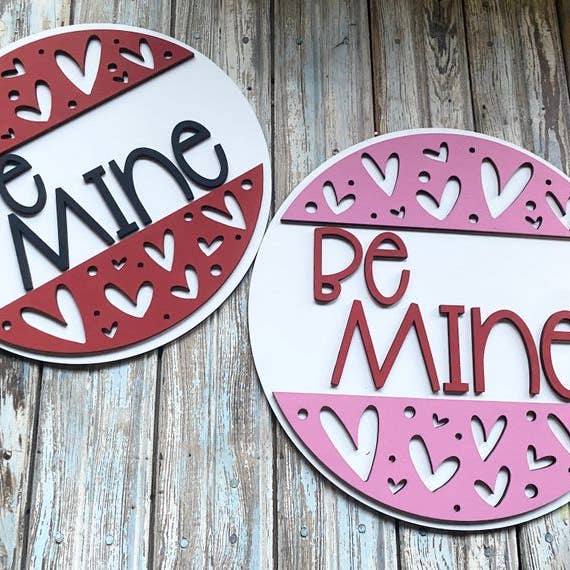 Be Mine Wood Door Hanger, Valentine Decor for wholesale by Vick Crafts