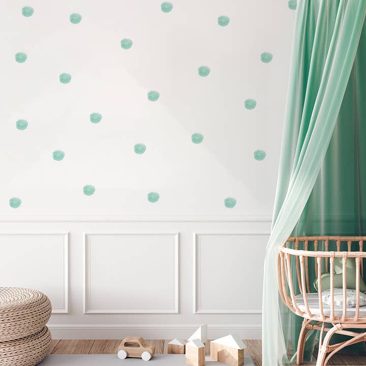 Stickers muraux pastels à pois aquarelles pour la vente par Mica-Mica