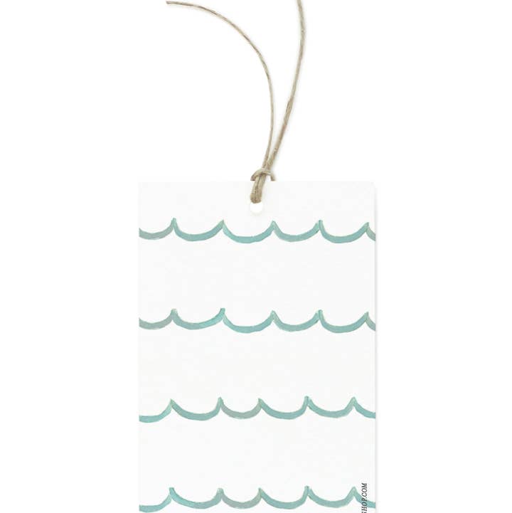 Lana's Shop - Wholesale Gift Tag - Turquoise Scallop Single Gift Tag