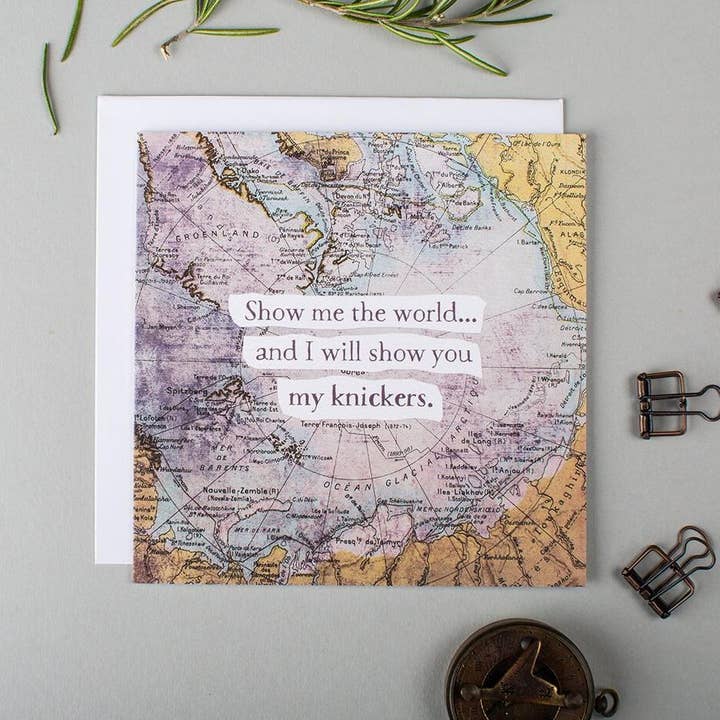 Carte d'amour amusante « Show You My Knickers » pour la vente par I am Nat Ltd