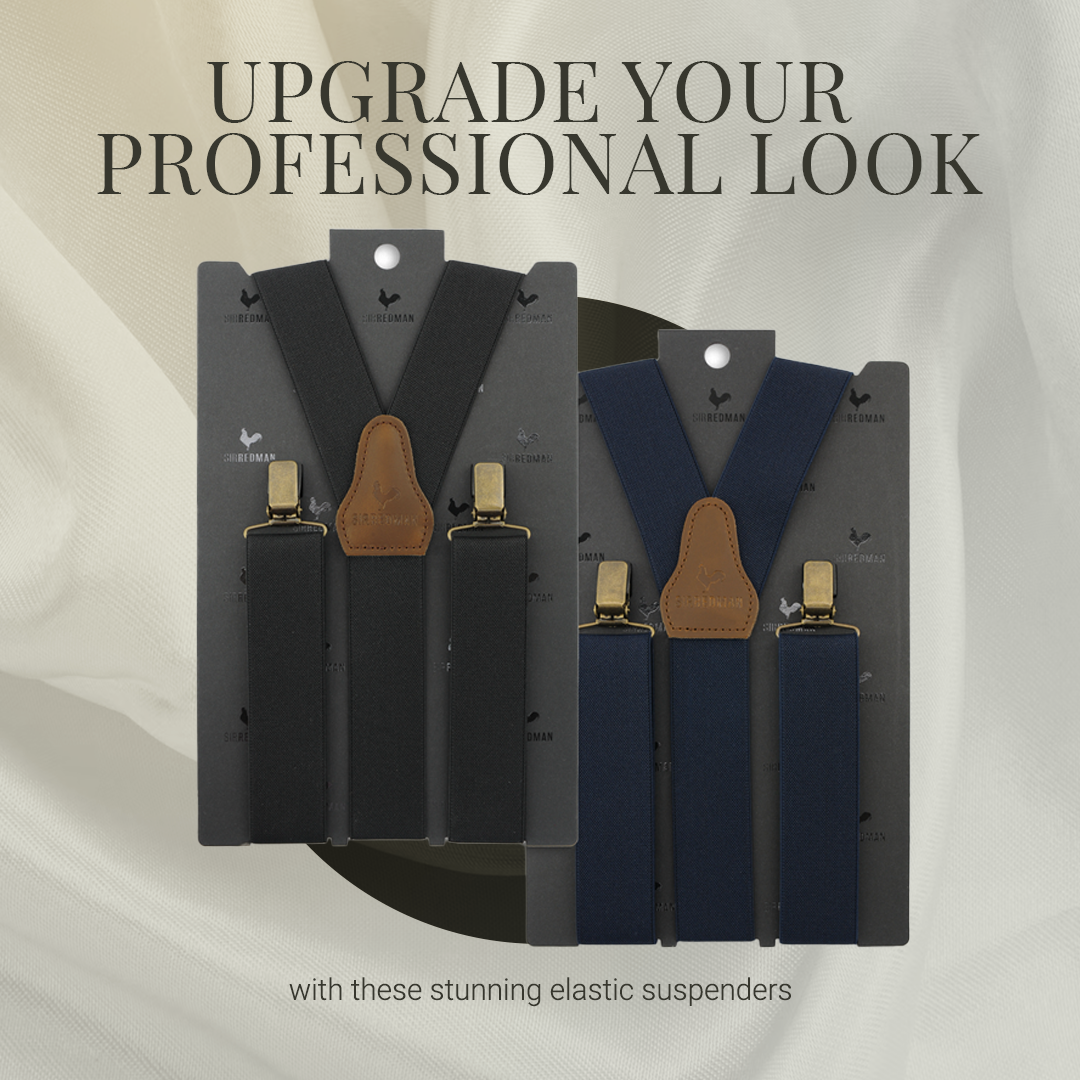 Sir Redman - Wholesale Suspenders - Men's - Sir Redman Braces Set 2 - 3 Strong Clips - Black3