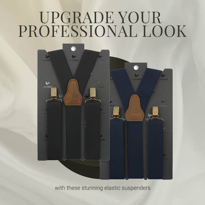 Sir Redman - Wholesale Suspenders - Men's - Sir Redman Braces Set 2 - 3 Strong Clips - Black3