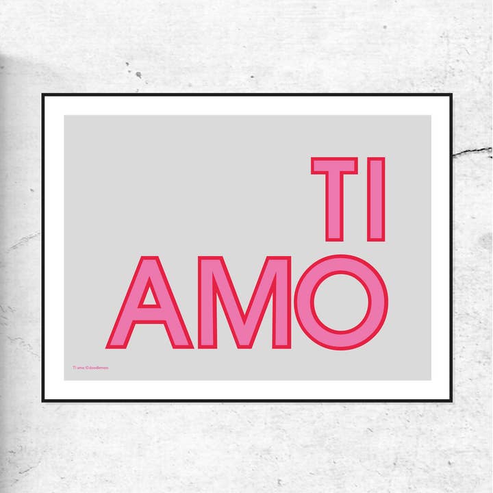 Impresión tipográfica de TI AMO para venta al por mayor de DOODLE MOO LTD