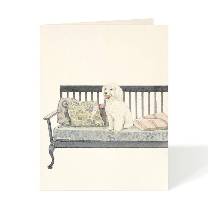 Poodle on Bench -- Everyday Card - Dog for wholesale by Felix Doolittle