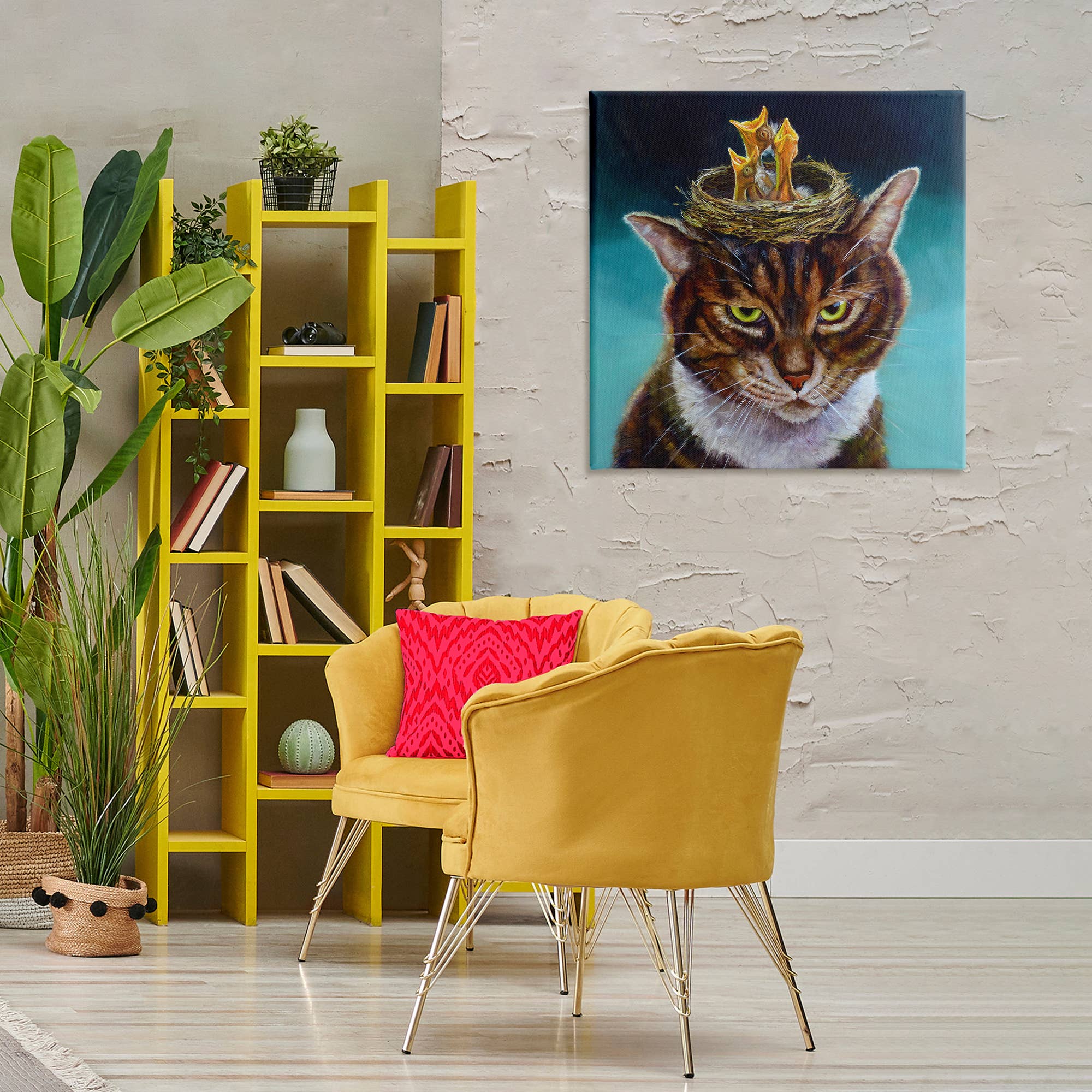 Stupell Industries - Wholesale Wall Sign - Cat with Bird Nest - Unframed Wall Art9