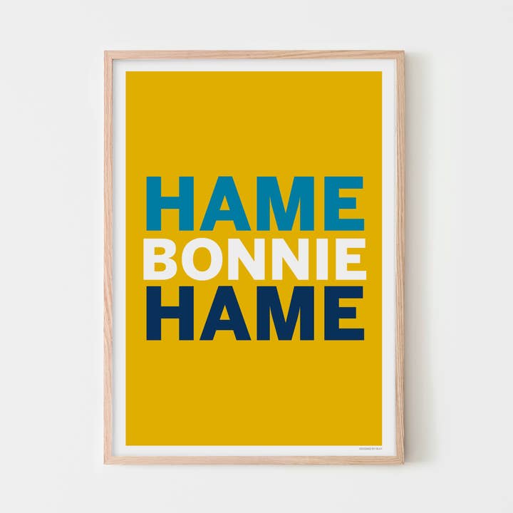 'Hame Bonnie Hame' Scottish Art Print for wholesale by Designed by Islay