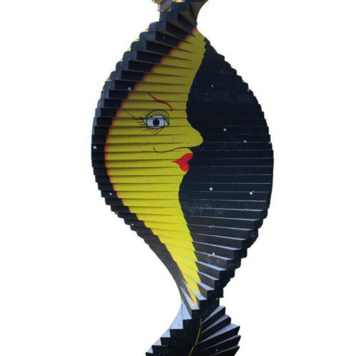 Shared Earth - Wholesale Wind spinner - Wind Spinner Wood Moon on Black 16x40cm1