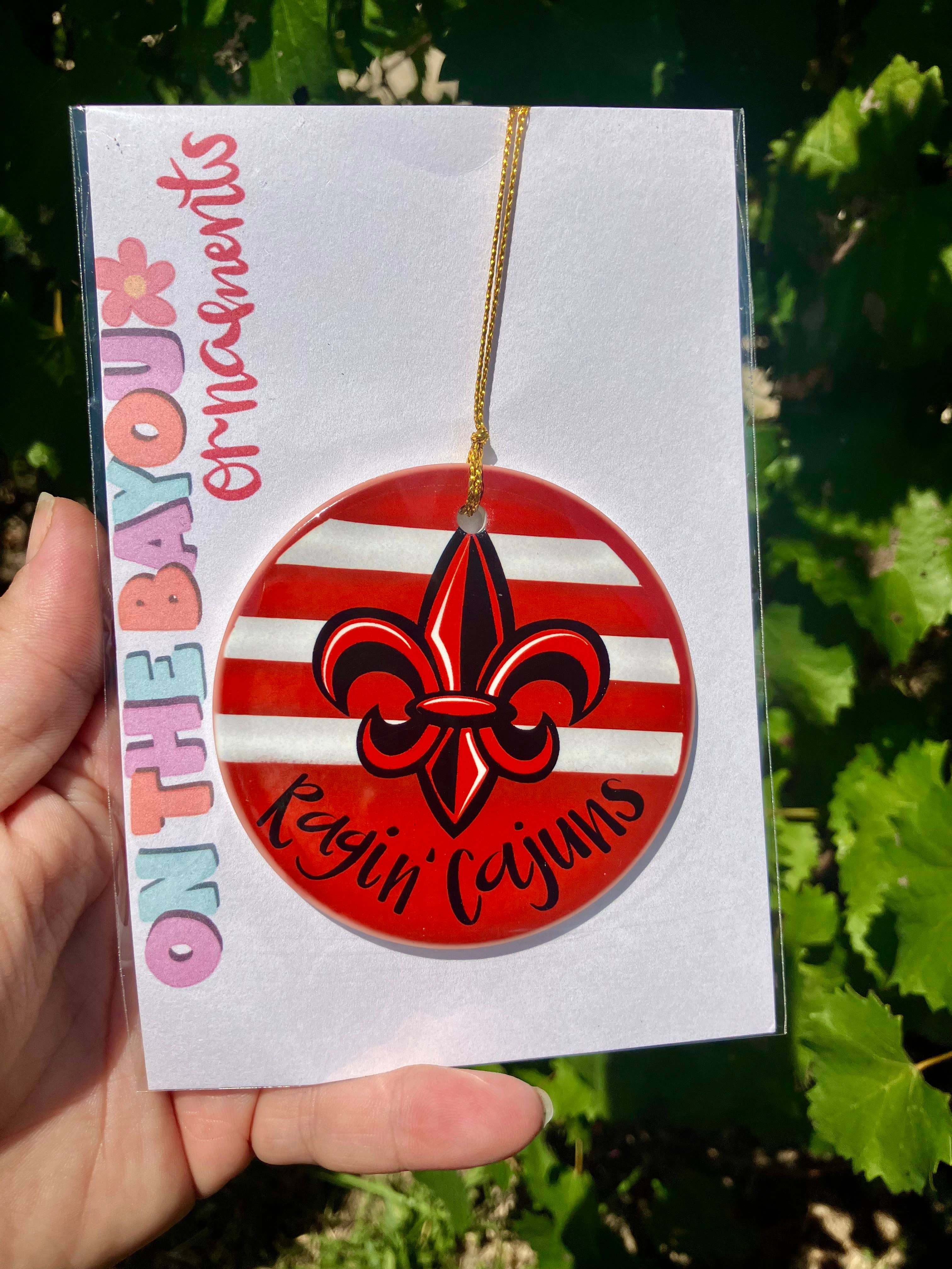 on the Bayou - Wholesale Ornament - University of Lafayette inspired ragin’ cajun ornaments 1