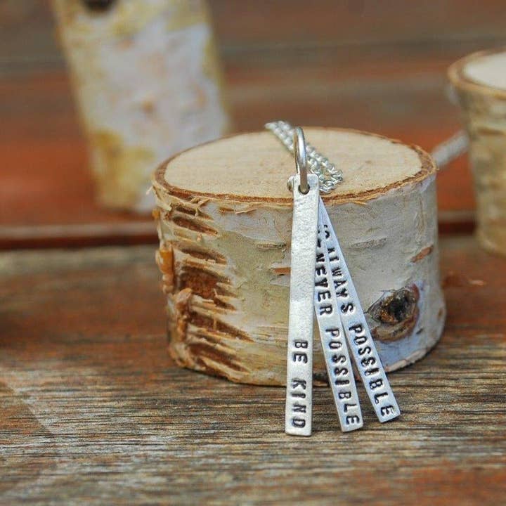 Chocolate and Steel - Wholesale Pendant/Charm Necklace - Be Kind Whenever Possible, It's Always Possible -Dalai Lama Quote Necklace1