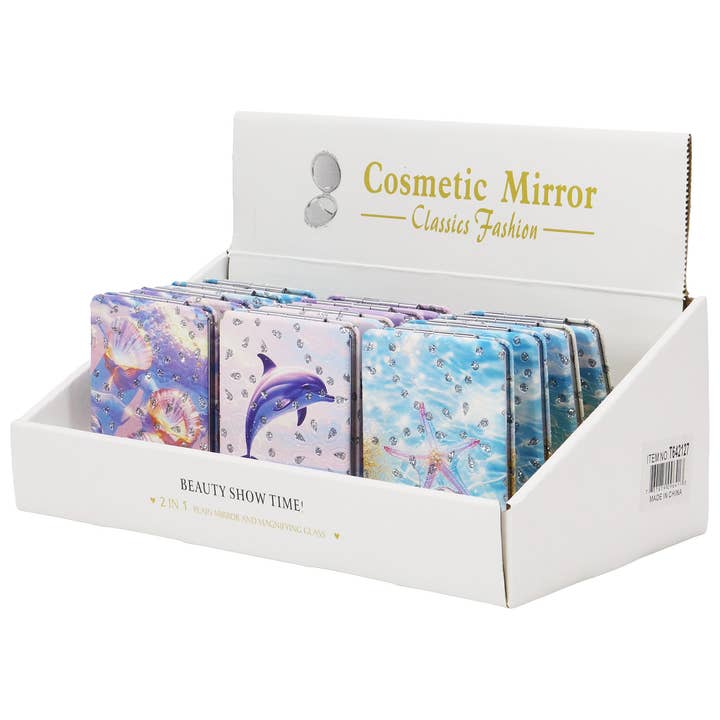 ASSORTED Marine Life Glitter Rectangular Compact Mirror for wholesale on Faire1