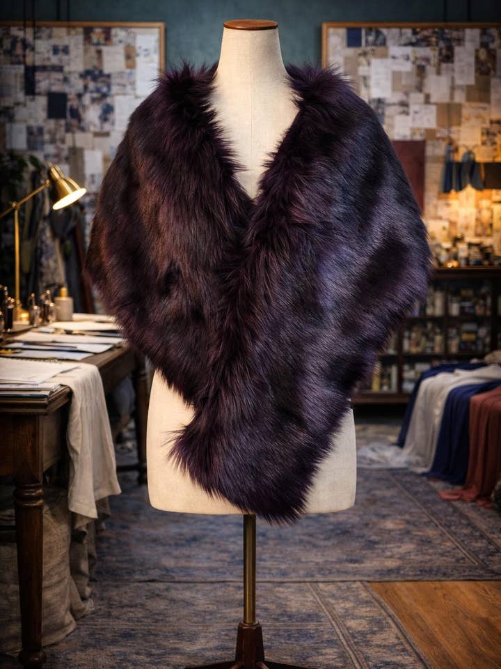 Châle en fausse fourrure Améthyste Ombre pour la vente par Jennafer Grace