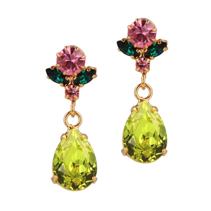 Pendientes Lalique Olivine, dorados, hechos a mano para venta al por mayor de OTAZU