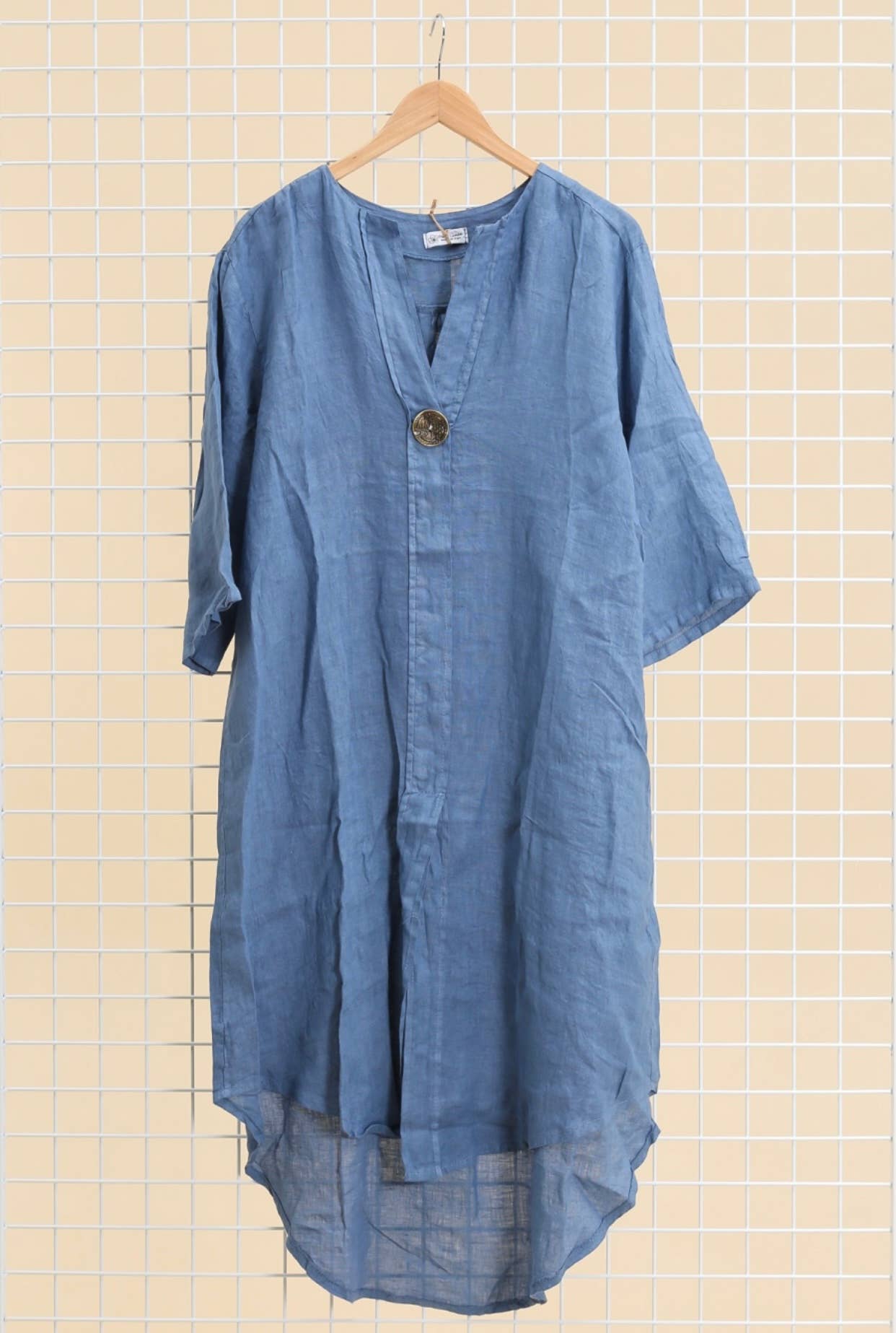 LÉA & LUC - Vente Robe – femme - Robes en 100% Lin avec un bouton REF. 55477