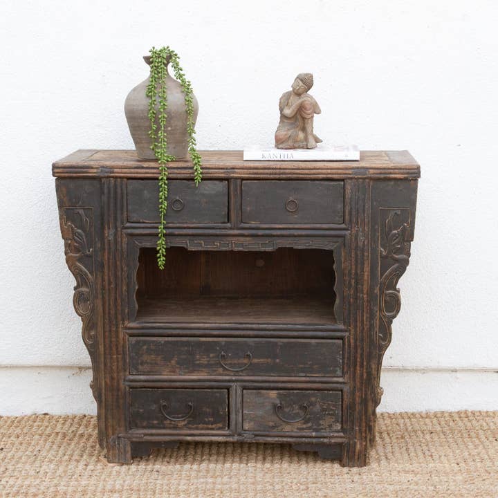 De-cor - Wholesale Cabinet - 19th Century Carved Black Altar Cabinet8