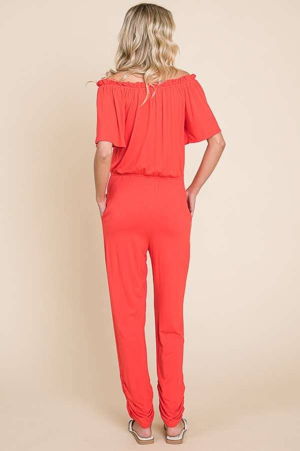 Culture Code - Wholesale Jumpsuit - Women's - CAR1489 - OFF SHOULDER PEASANT JUMPSUIT12