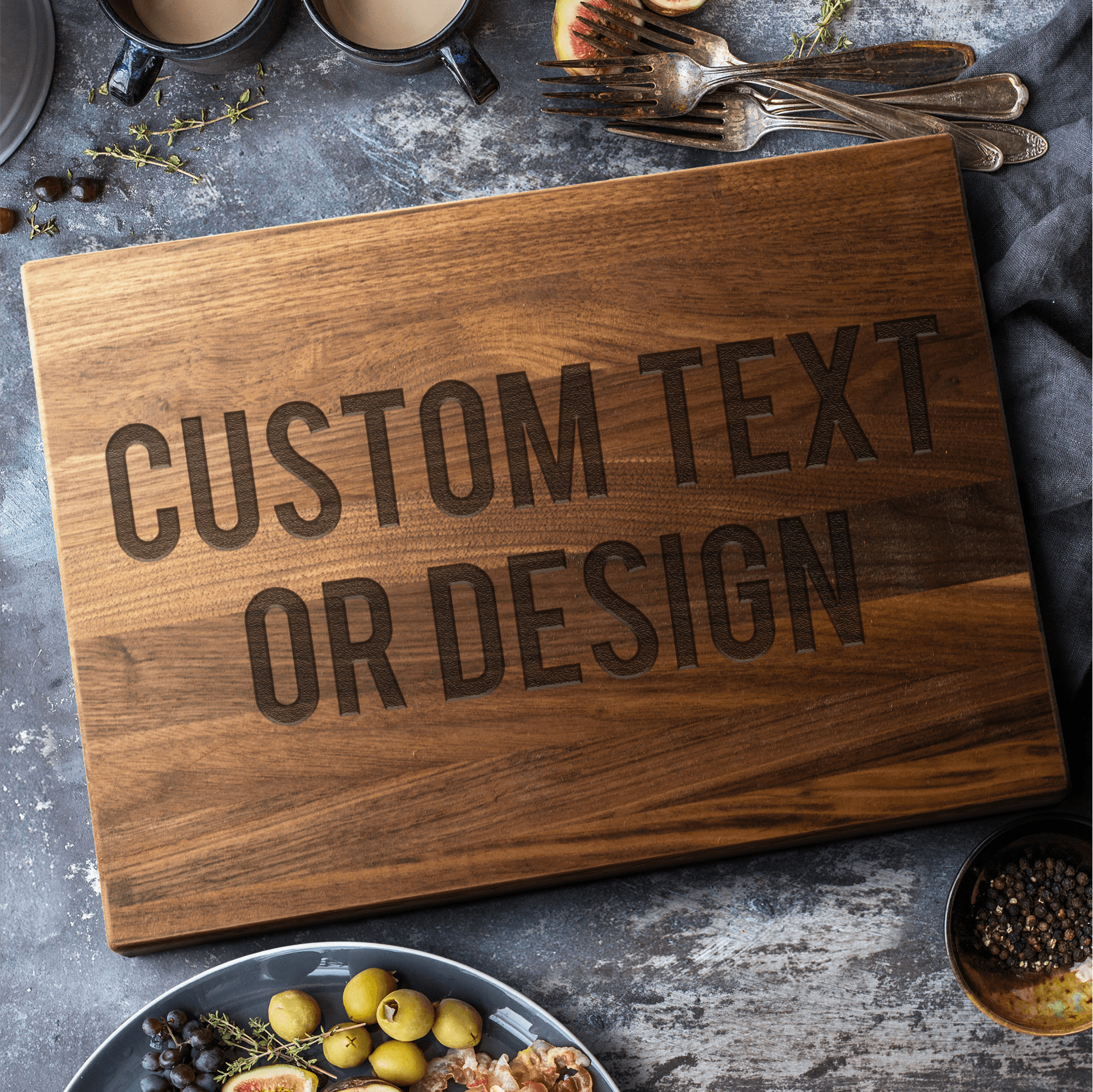 Personalized By Kate - Wholesale Cutting Board - Personalized Walnut Cutting Board 9x12 - Custom Logo or Text2