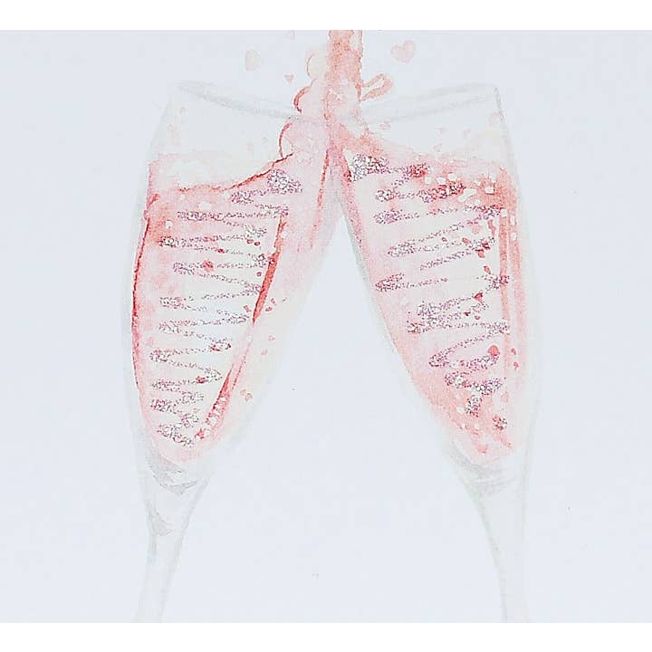 Lil's Cards - Vendita all'ingrosso Partecipazioni di nozze - Biglietto di auguri nuziale con scritta «Happy Couple», con occhiali e glitter2