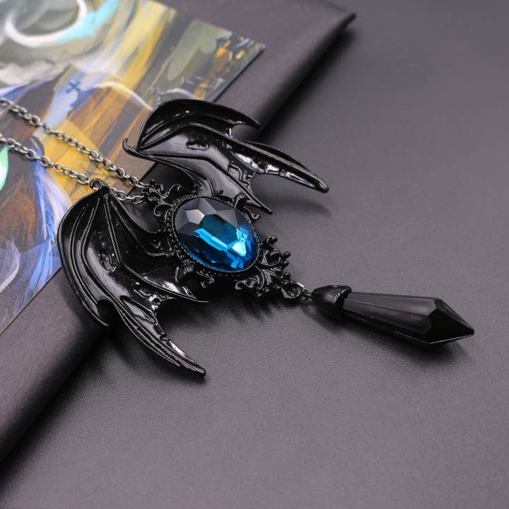 Tourtiwi – wholesale Pendant/charm necklace – Halloween Gothic Bat Wings Pendant Necklace9