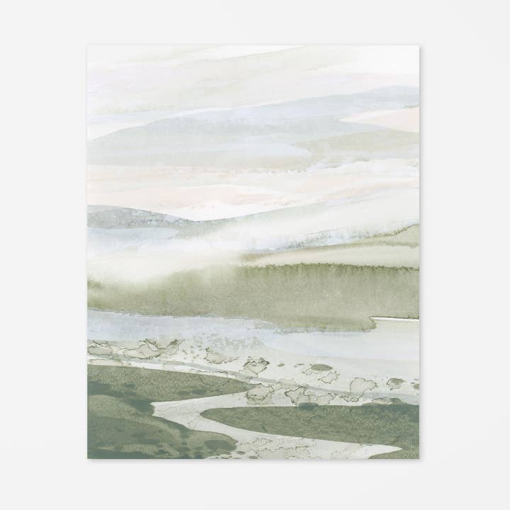 "Misty Isles No. 1" A Vertical Print by Lara Eckerman for wholesale by Lara Eckerman Art