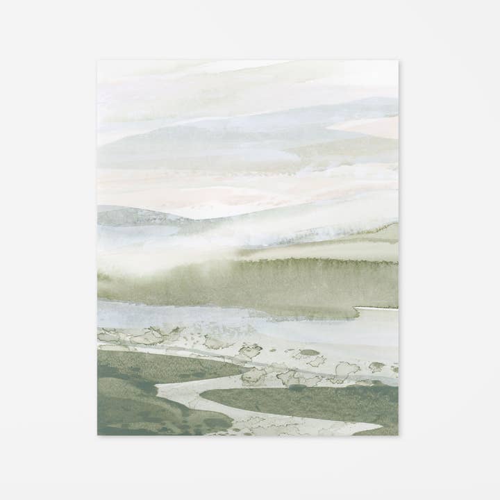 "Misty Isles No. 1" A Vertical Print by Lara Eckerman for wholesale by Lara Eckerman Art
