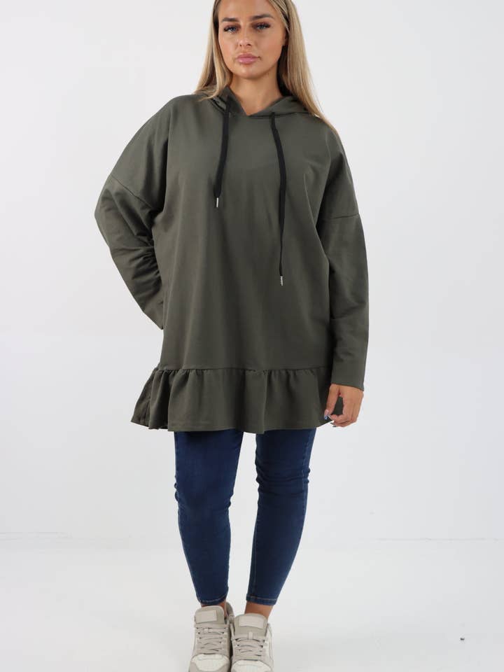 Miss Bold – Engroshandel Hoodie – Kvinder – Italiensk langærmet hættetrøje med flæser12