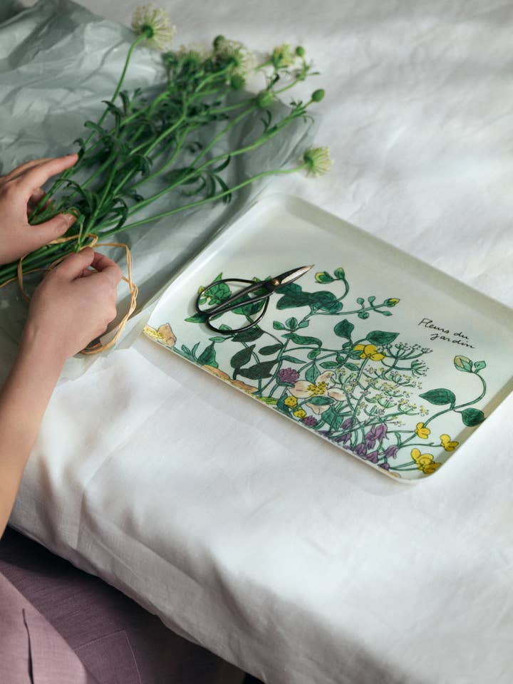 Linen Tray (M) Isabelle Boinot Fleur Sauvage for wholesale by Fog Linen Work